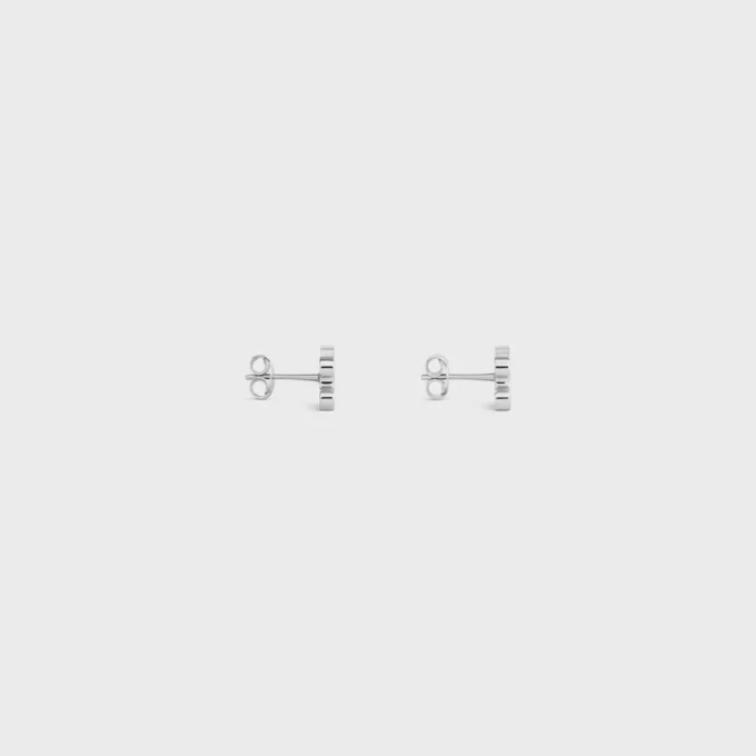 Triomphe Strass-Ohrstecker aus Strass und Messing mit Rhodium-Finish Triomphe Strass-Ohrstecker aus Strass und Messing mit Rhodium-Finish