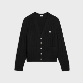 Triomphe-Strickjacke aus Kaschmir mit Zopfmuster