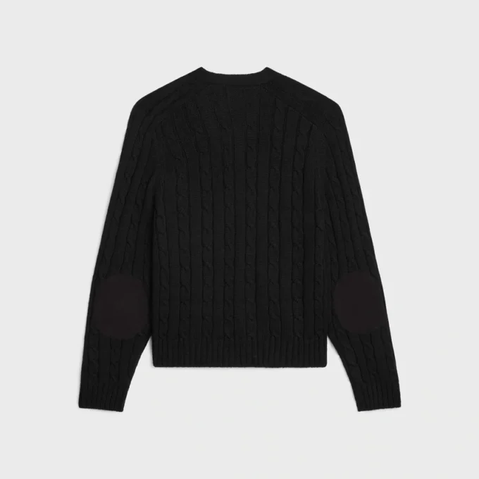 Triomphe-Strickjacke aus Kaschmir mit Zopfmuster
