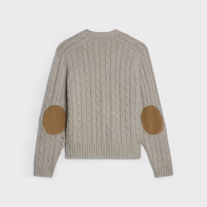 Triomphe-Strickjacke aus Kaschmir mit Zopfmuster