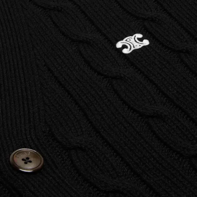 Triomphe-Strickjacke aus Kaschmir mit Zopfmuster