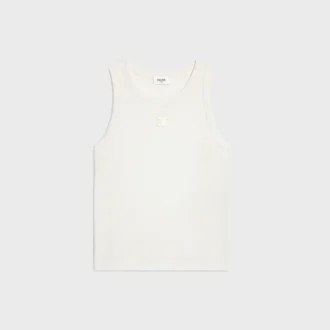 Triomphe Tanktop aus gerippter Baumwollseide