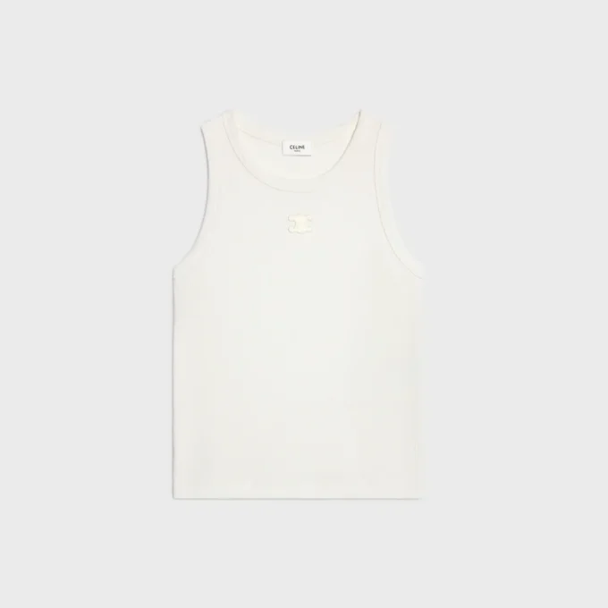 Triomphe Tanktop aus gerippter Baumwollseide