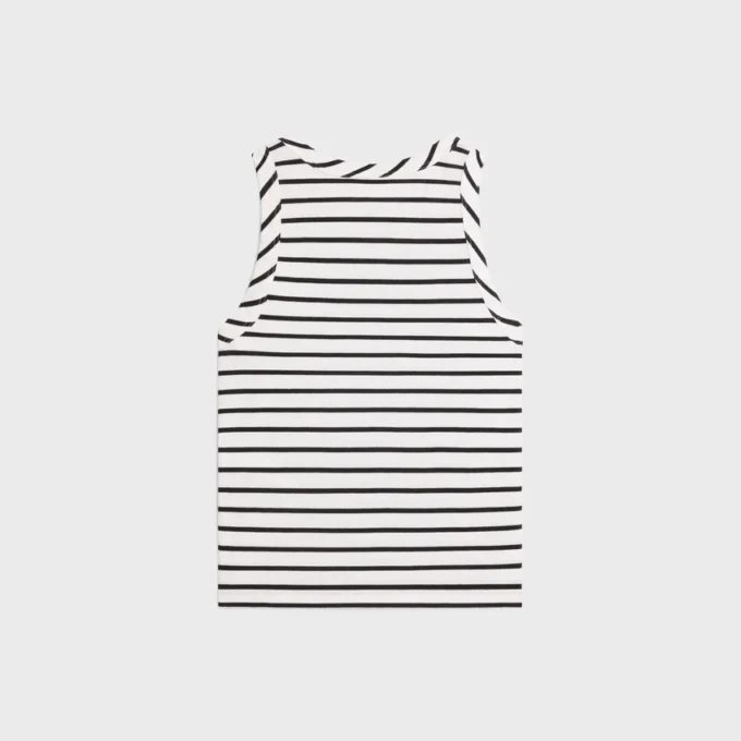 Triomphe Tanktop aus gestreiftem Seidenjersey
