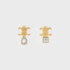 Triomphe Twinkle Ohrringe aus Strass und Messing mit Goldfinish
