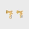 Triomphe Twinkle Ohrringe aus Strass und Messing mit Goldfinish