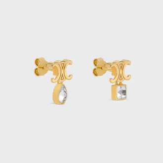 Triomphe Twinkle Ohrringe aus Strass und Messing mit Goldfinish Triomphe Twinkle Ohrringe aus Strass und Messing mit Goldfinish