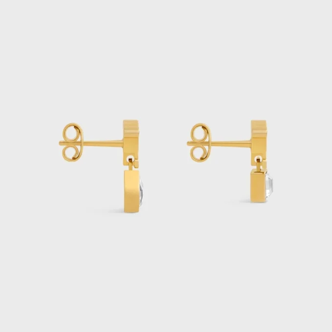 Triomphe Twinkle Ohrringe aus Strass und Messing mit Goldfinish