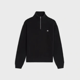Trucker-Pullover aus gerippter Wolle