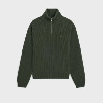 Trucker-Pullover aus gerippter Wolle