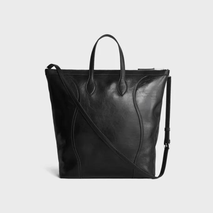 Vertical Cabas Luggage aus glänzendem Kalbsleder