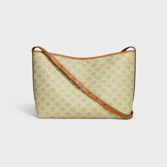 Weiche Shopper-Tasche aus Triomphe Canvas und Kalbsleder