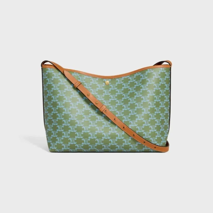 Weiche Shopper-Tasche aus Triomphe Canvas und Kalbsleder Weiche Shopper-Tasche aus Triomphe Canvas und Kalbsleder