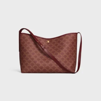Weiche Shopper-Tasche aus Triomphe Canvas und Kalbsleder