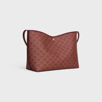 Weiche Shopper-Tasche aus Triomphe Canvas und Kalbsleder
