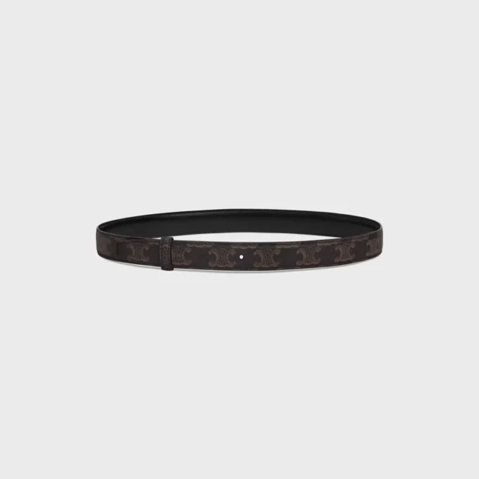 Wendbarer Riemen 25 mm aus Taurillon-Leder und Triomphe Canvas