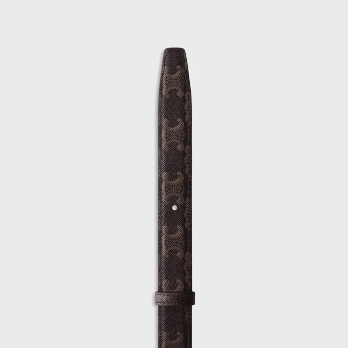 Wendbarer Riemen 25 mm aus Taurillon-Leder und Triomphe Canvas